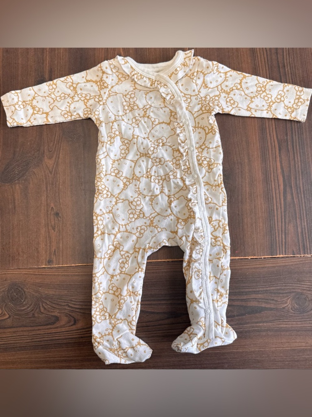 Hello Kitty white and Gold Footed One-Piece